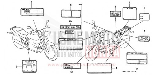 WARNETIKETT (CB750F2) CB750F2N de 1992